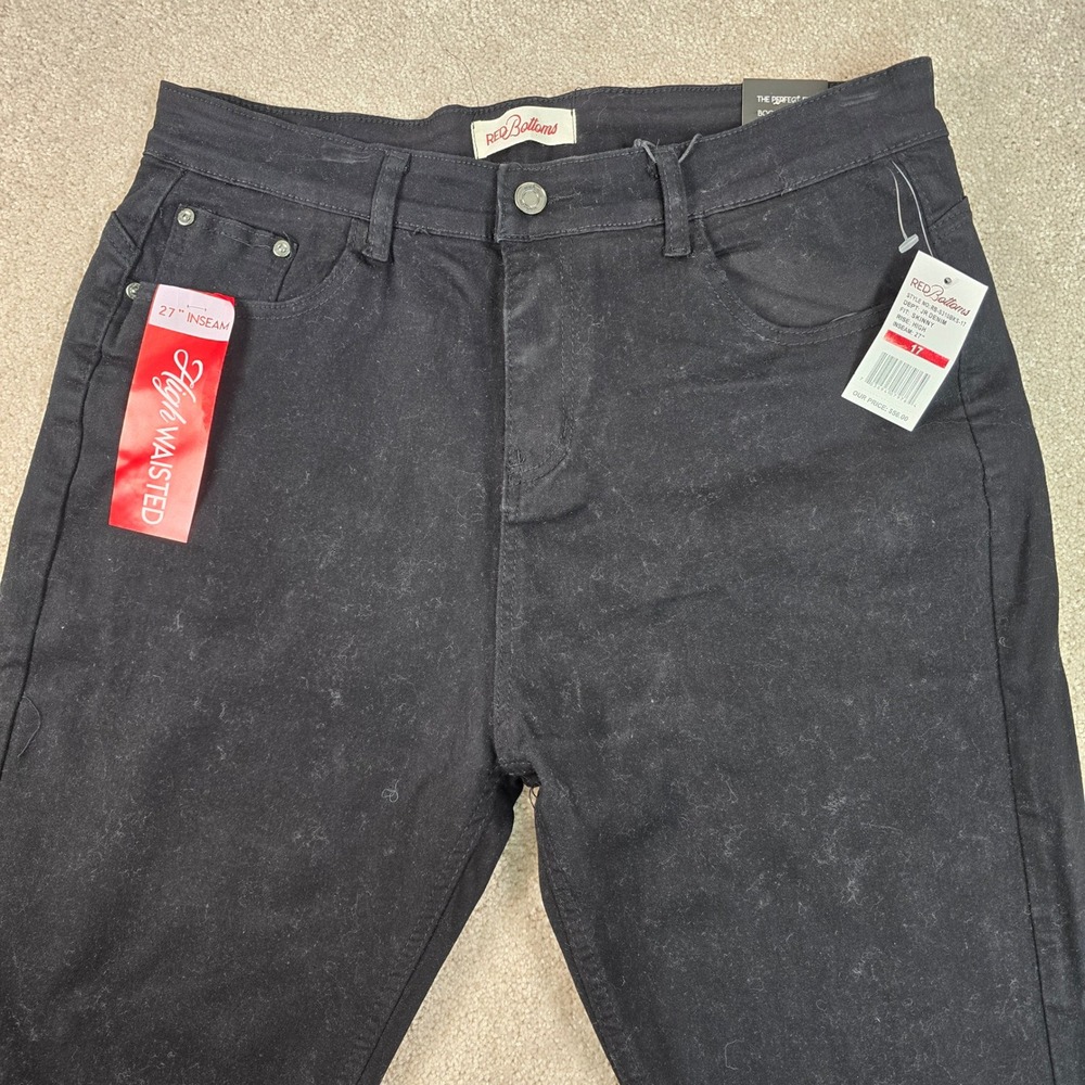 Red Bottoms Skinny Jeans Black High Waisted Ne(x)t Level Stretch RB-S310BKS-17